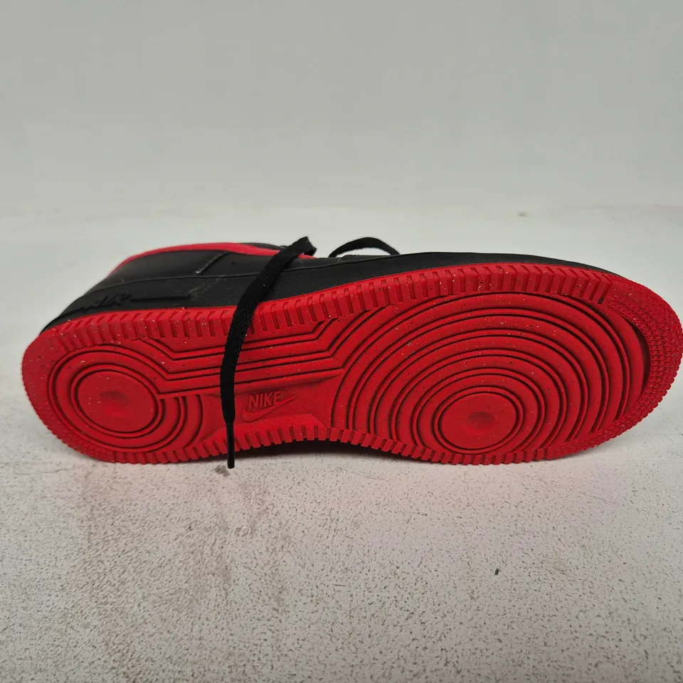 UNBOXED PAIR OF NIKE AIR FORCE 1 '07 LV8 IN BLACK/RED - UK 8.5