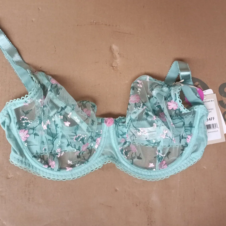 BRAVISSIMO LOVE CRUSH BRA IN AQUA SIZE 34FF