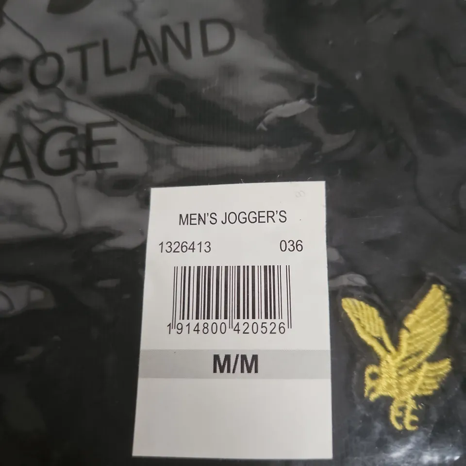 LYLE AND SCOTT MEN'S JOGGERS – BLACK WITH YELLOW EAGLE LOGO (M/M)