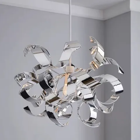 BOXED IRIS RIBBON CHROME EASY FIT PENDANT