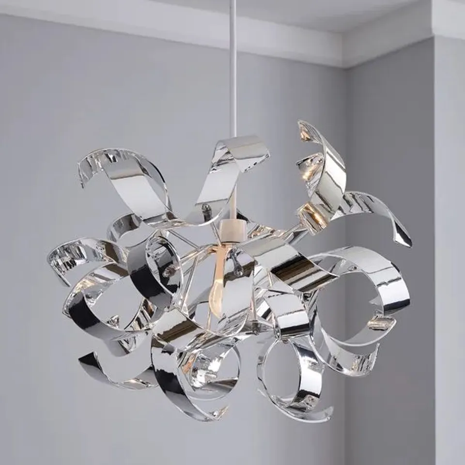 BOXED IRIS RIBBON CHROME EASY FIT PENDANT