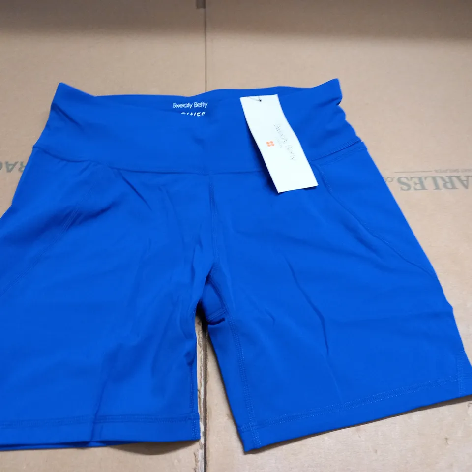 SWEATY BETTY POWER 6" BIKER SHORTS IN BLUE - M