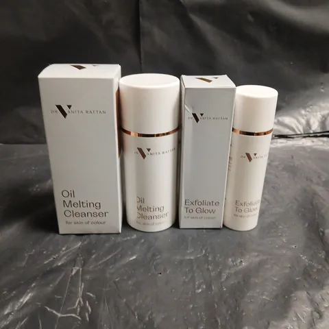 DR VANITA RATTAN OIL MELTING CLEANSER 100ML & EXFOLIATE TO GLOW 50ML SKINCARE DUO