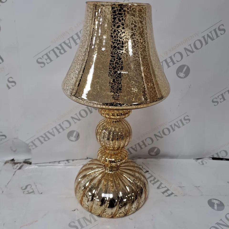 BOXED HOME REFLECTIONS PRE-LIT LED MERCURY GLASS LAMP GOLD