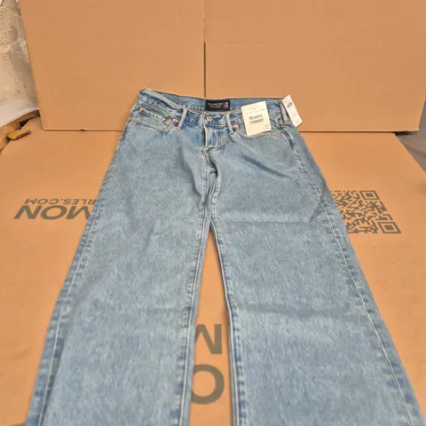 UK 34 ABERCROMBIE & FITCH AUTHENTIC RIGID DENIM RELAXED STRAIGHT JEANS (34W 34L)
