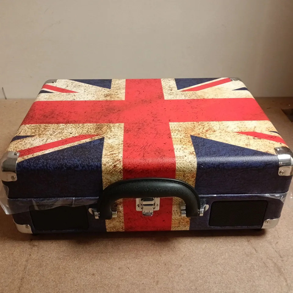 VICTROLA PORTABLE RECORD PLAYER – UNION JACK CASE