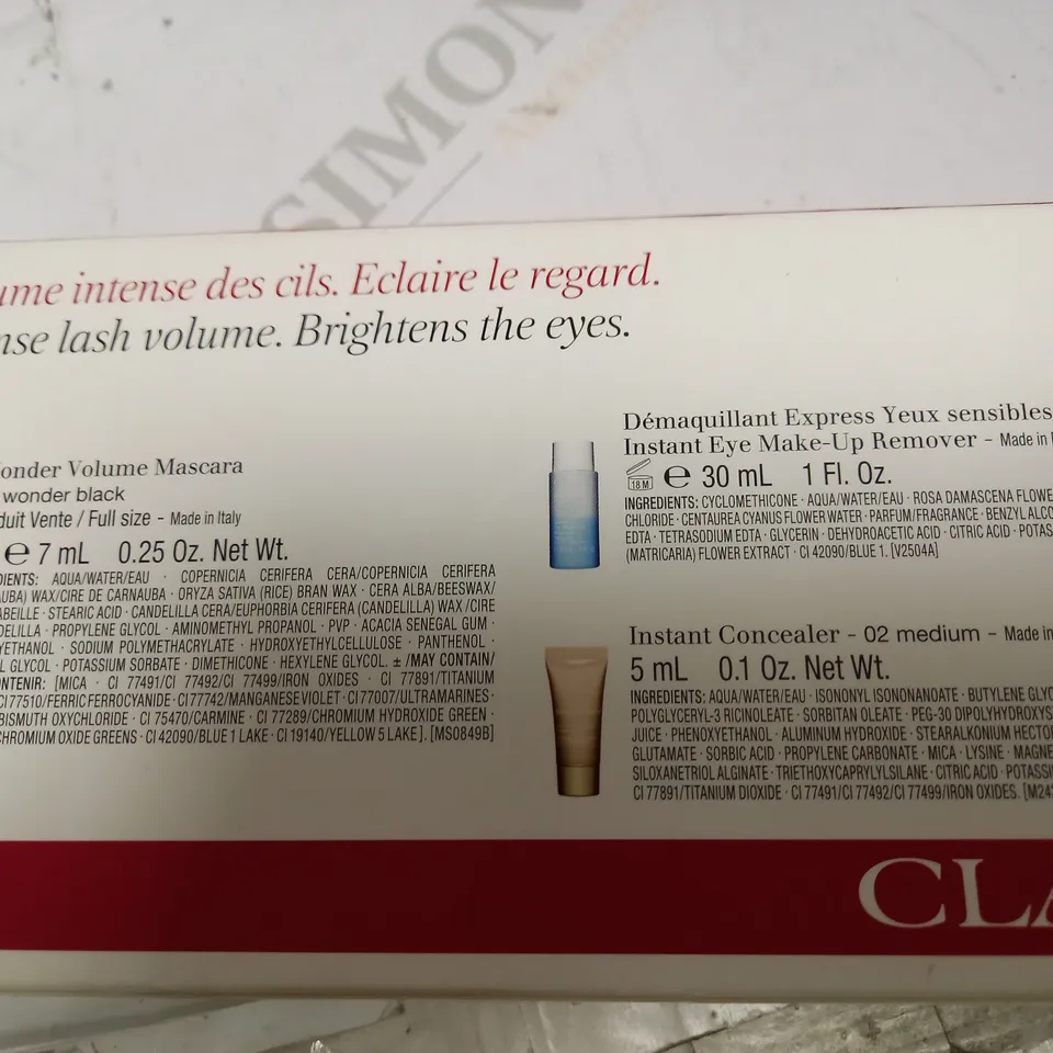 CLARINS WONDER VOLUME MASCARA , INSTANT CONCEALER AND EYE MAKE-UP REMOVER