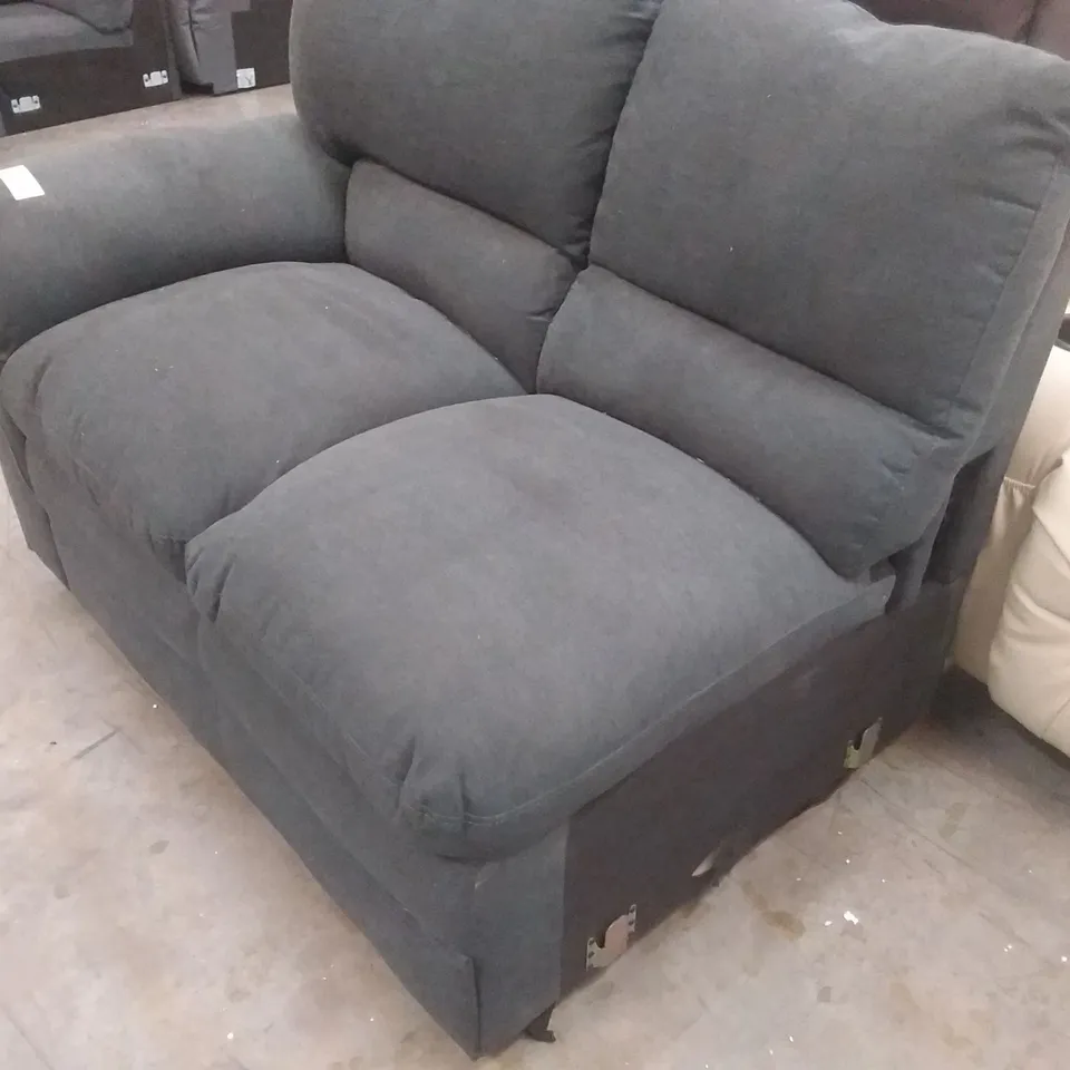 DARK GREY FABRIC FIXED SOFA SECTION 