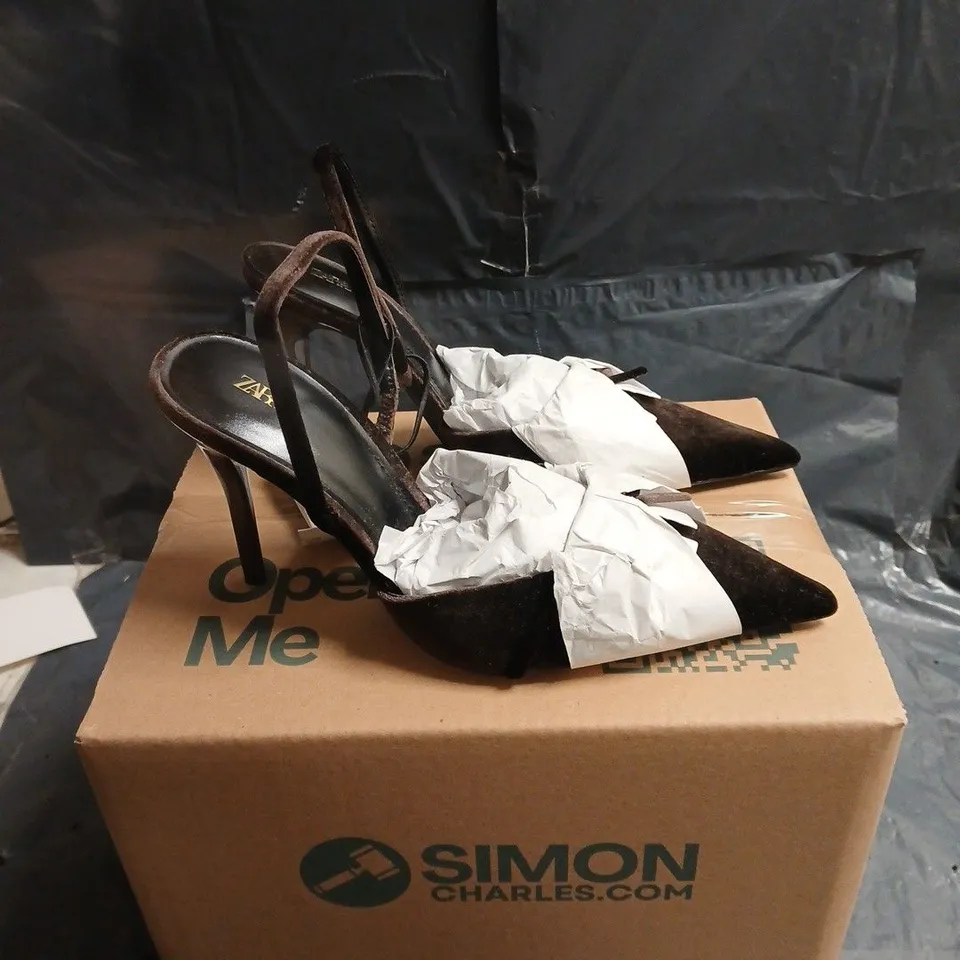 ZARA BROWN SUEDE SLINGBACK HEELS – WOMEN'S SHOES EU 40