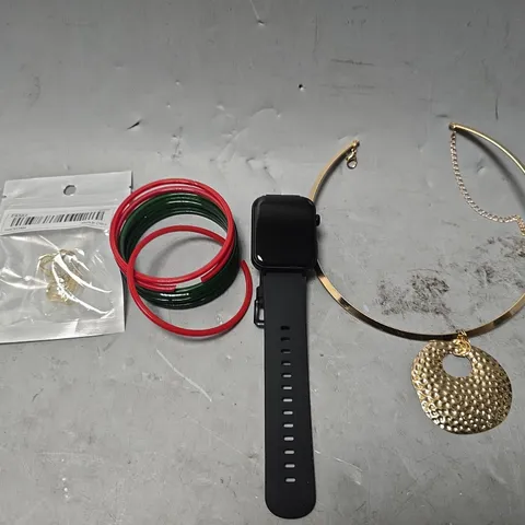 APPROXIMATELY 10 ASSORTED JEWELLERY ITEMS TO INCLUDE - NECKLACE ,WATCH , EARRINGS ETC