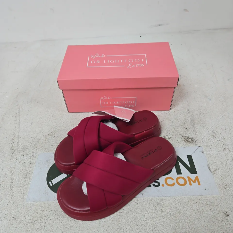 DR LIGHTFOOT MIA RED WIDE-FIT SANDALS UK 8