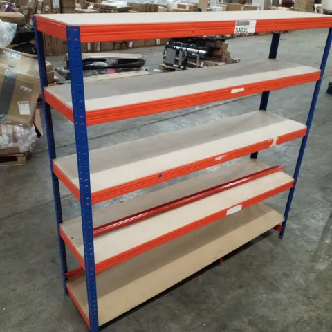 5-TIER SHELVING UNIT 180×180×45CM - BLUE & ORANGE