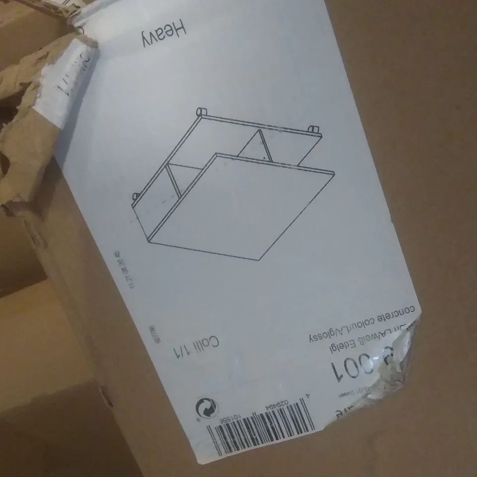 BOXED CONCRETE LA/GLOSSY TABLE WITH STORAGE 