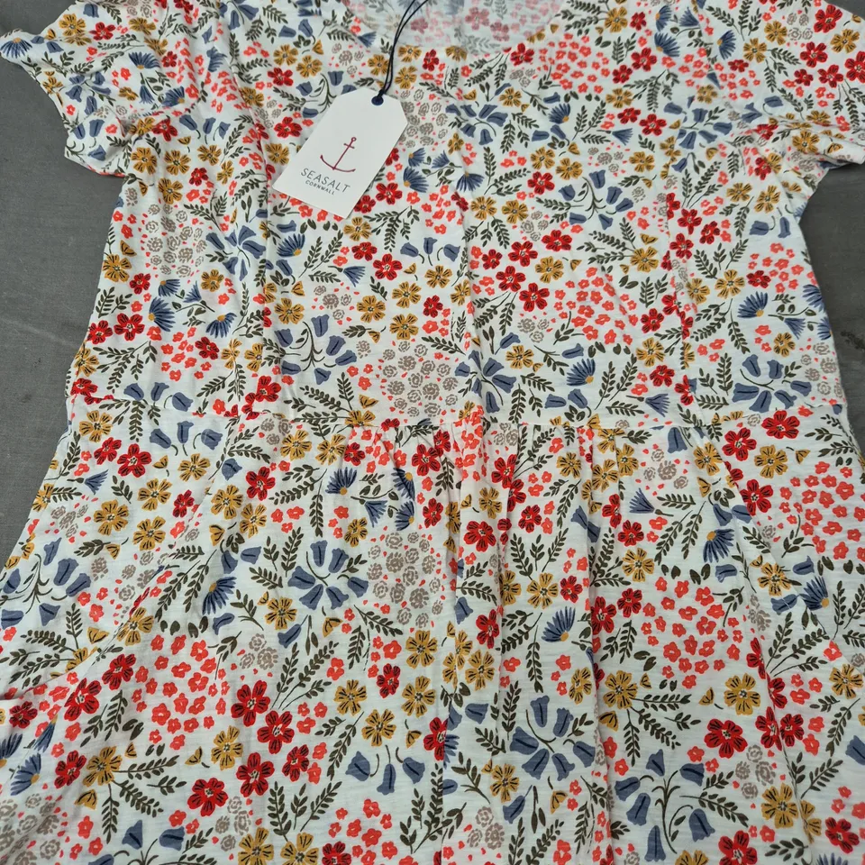 SEASALT CORNWALL ENOR DRESS IN COAST PATH FLORAL MIX SIZE UK 14