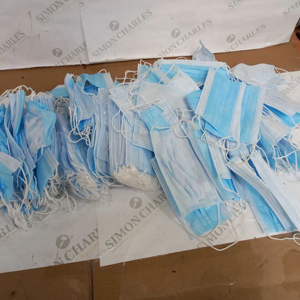 LARGE LOT OF BLUE DISPOSABLE MEDICAL FACE MASKS