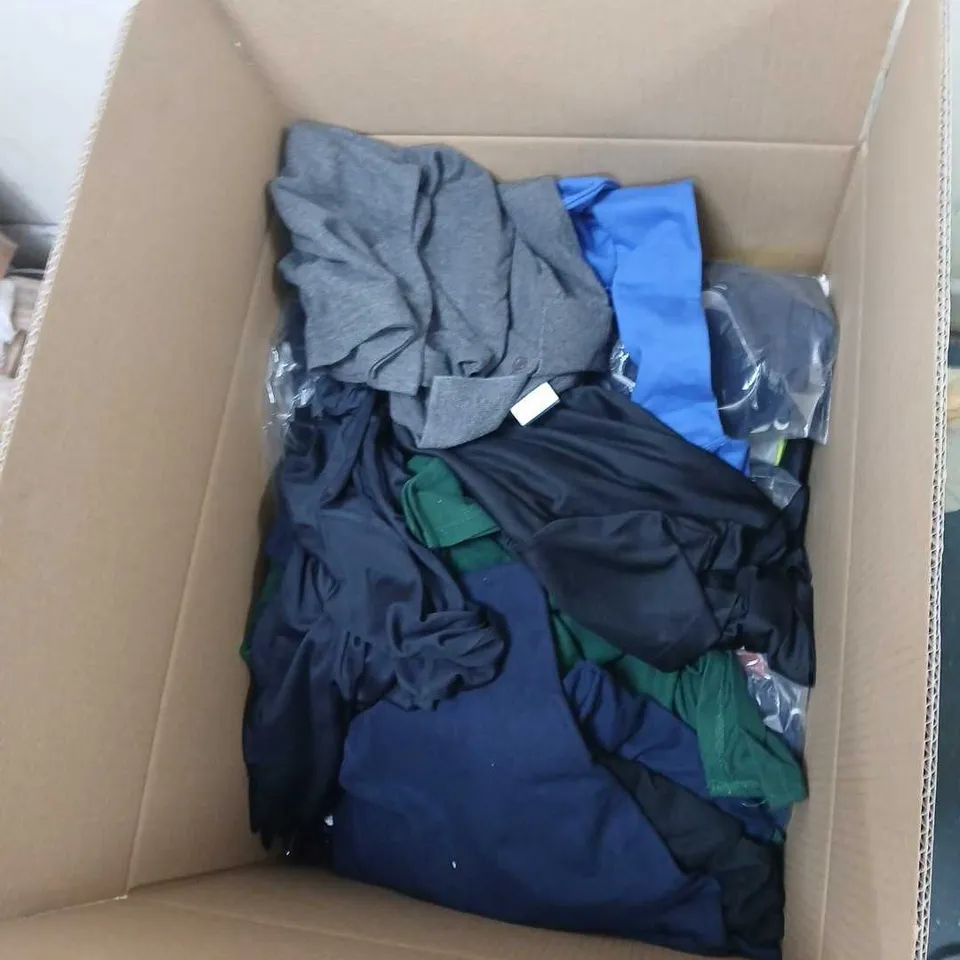 BOX OF APPROXIMATELY 20 ASSORTED CLOTHING ITEMS TO NCLUDE: PREMIER LONG SLEEVE SHIRT 