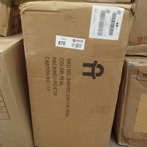 BOXED TEAL UPHOLSTERED DINING CHAIR 