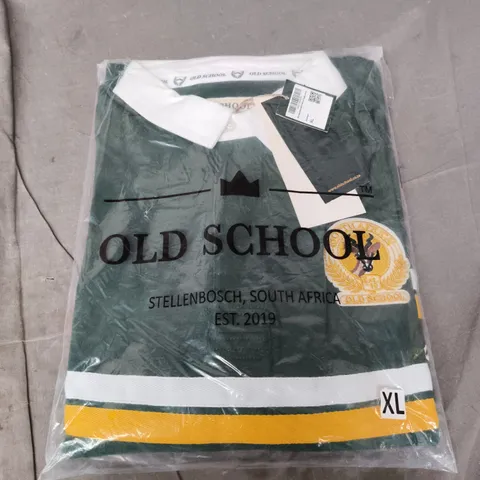 OLD SCHOOL SA SUPPORTERS MID FIELD LONG SLEEVE RUGBY JERSEY – OS GREEN, XL