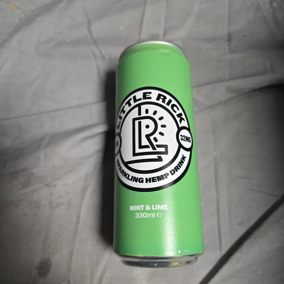 BOX OF APPROXIMATELY 12 ASSORTED LITTLE RICK SPARKLING HEMP DRINK INCLUDING MINT & LIME 330ML