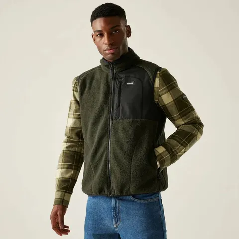 BRAND NEW REGATTA MENS FRANKIE BORG FLEECE BODY WARMER GILET DARK KHAKI SIZE XL