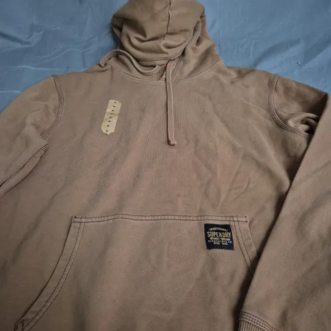 SUPERDRY BROWN HOODIE - MEDIUM