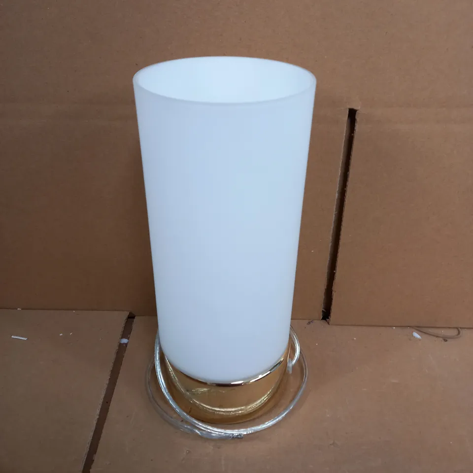 GLASS/METAL WHITE/GOLD TABLE LAMP