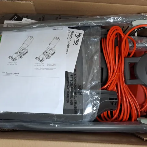 BOXED FLYMO CORDED EASISTORE 340R ROTARY LAWN MOWER