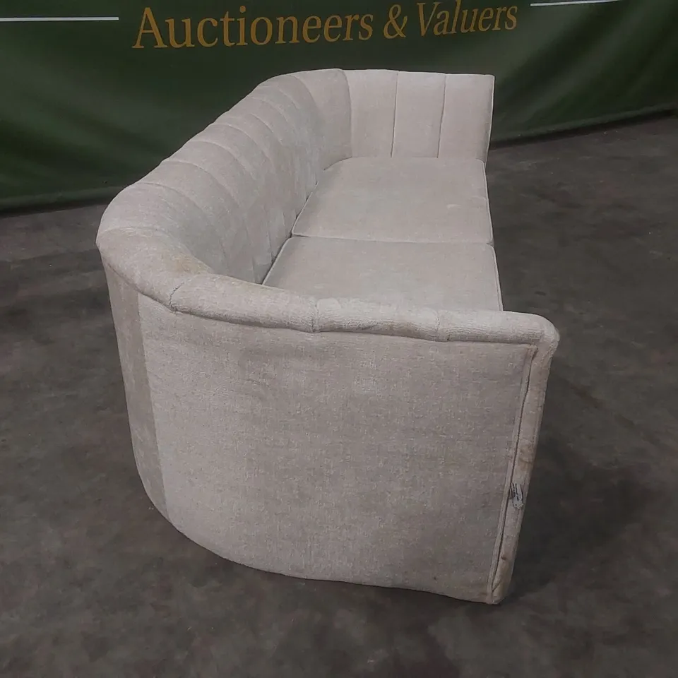 DESIGNER CREAM FABRIC THREE SEATER SOFA 