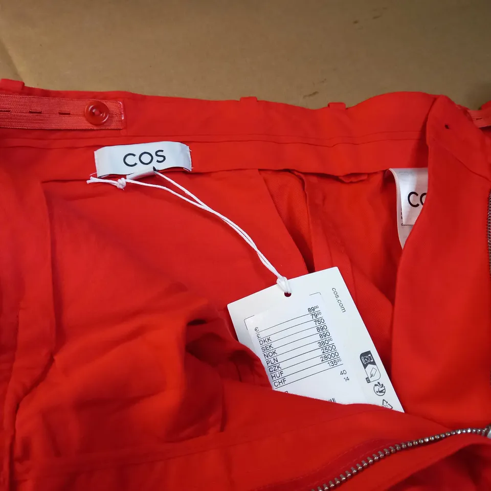 COS ORANGE TROUSERS - SIZE 14