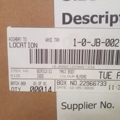 BOX CONTAINING APPROXIMATELY 14X BRAND NEW MAGISCULPT BODYSUITS - COLOUR ALMOND - SIZE 38DD
