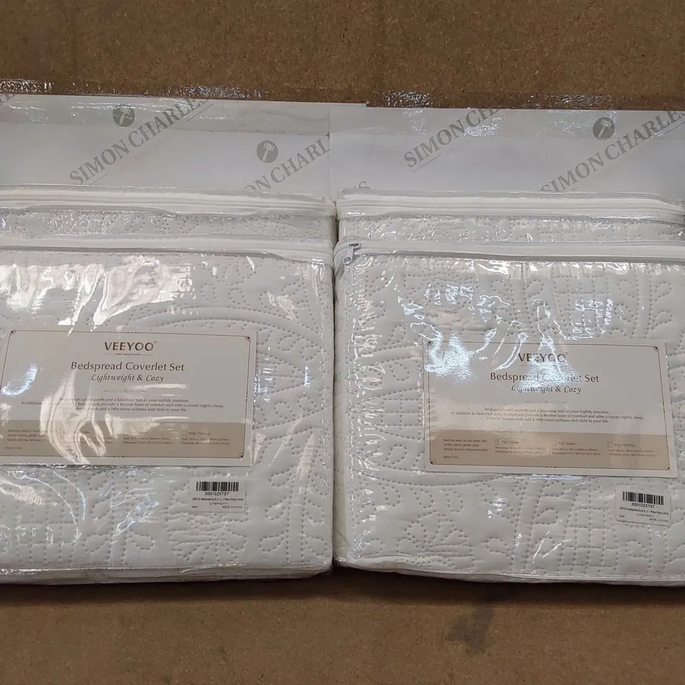 LOT OF 5X BAGGED VEEYOO SINGLE BEDSPREAD COVERLET SETS (1 ITEM)