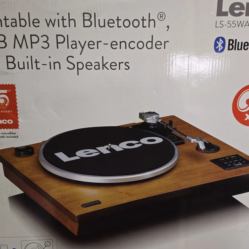 LENCO LS-55WA TURNTABLE WITH BLUETOOTH, USB MP3 PLAYER-ENCODER AND BUILT-IN SPEAKERS