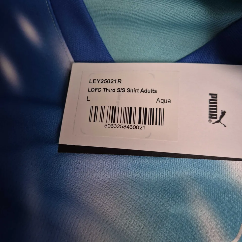 LEYTON ORIENT FC THIRD SHIRT - ADULTS, SIZE L, AQUA (PUMA)