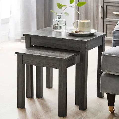 BOXED KINGSTON NEST OF TABLES - GREY OAK