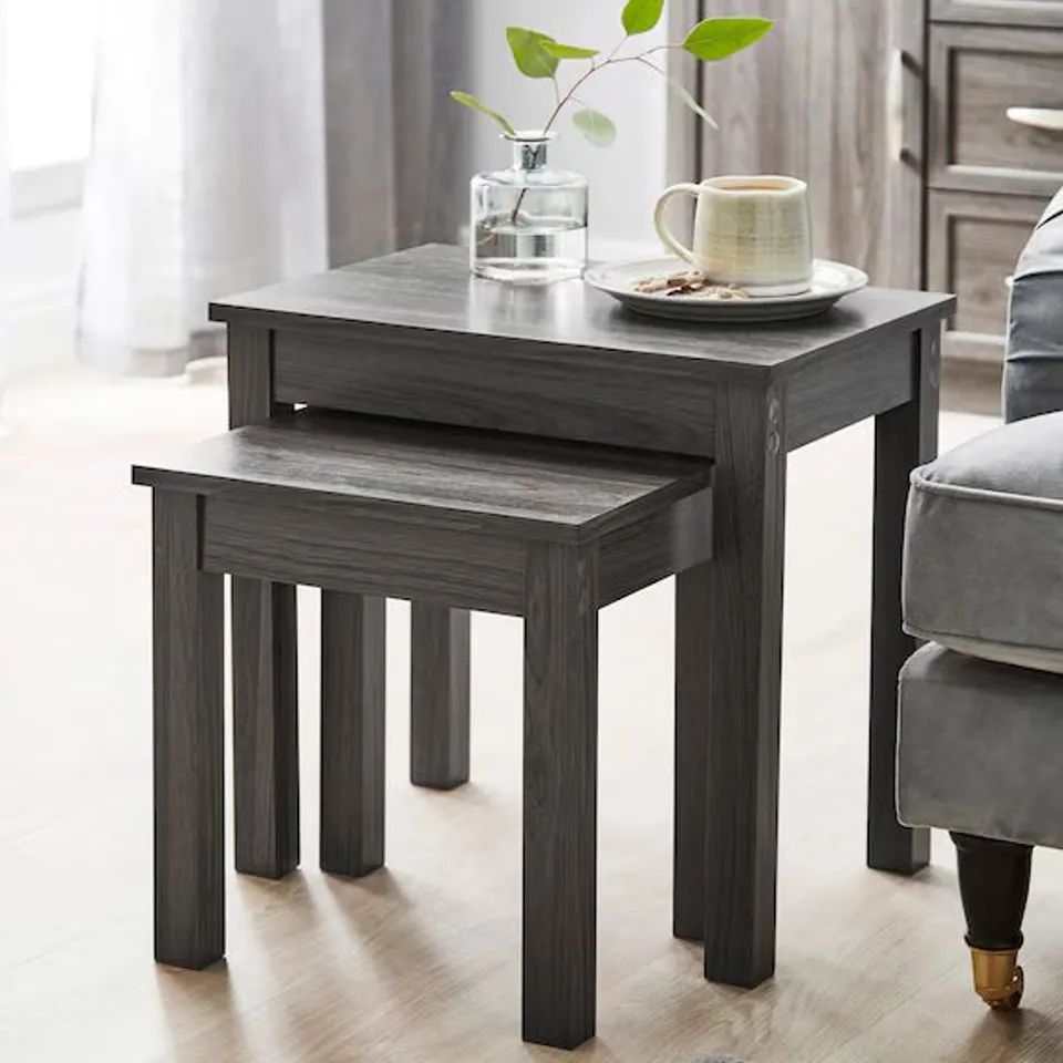 BOXED KINGSTON NEST OF TABLES - GREY OAK