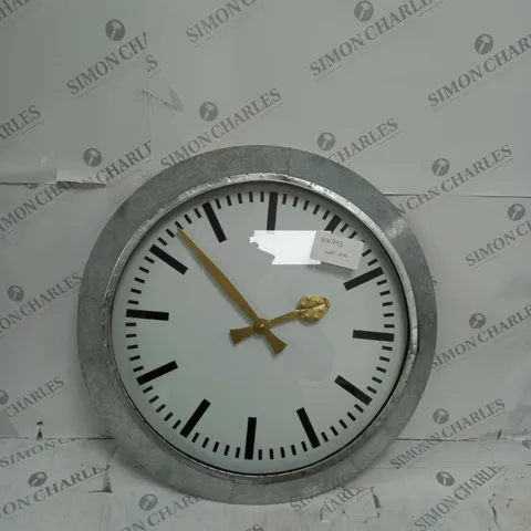 LARGE OUTDOOR GALVANISED STEEL CLOCK - WHITE FACE