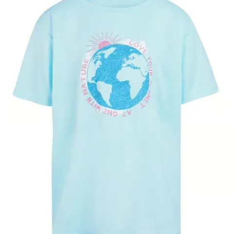 REGATTA CHILDRENS/KIDS ALVARDO VIII SCENERY T-SHIRT BLEACHED AQUA 9-10 YEARS