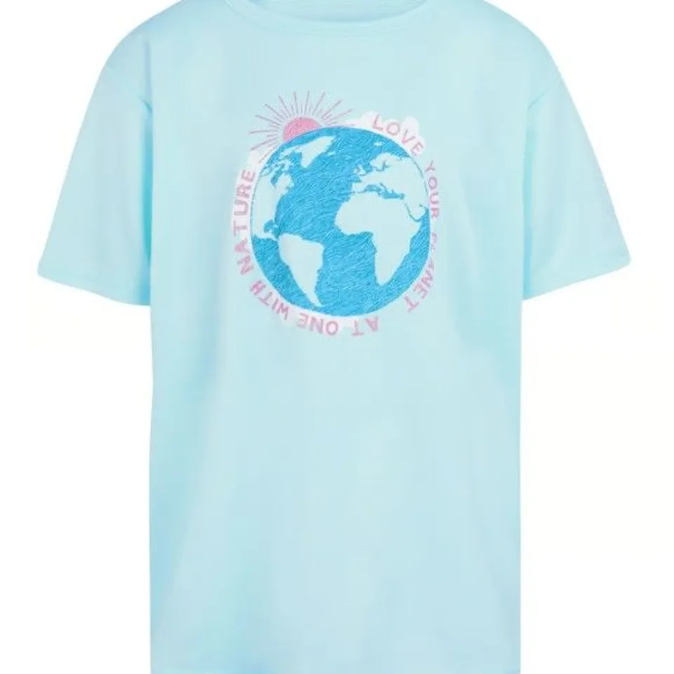 REGATTA CHILDRENS/KIDS ALVARDO VIII SCENERY T-SHIRT BLEACHED AQUA 11-12 YEARS