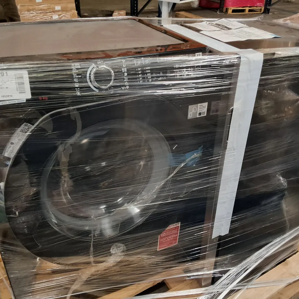 HOOVER H-WASH 500 WIFI 9KG WASHING MACHINE AND RUSSELL HOBBS UNDERCOUNTER FRIDGE 93 LITRE - UNPROCESSED RAW RETURNS 
