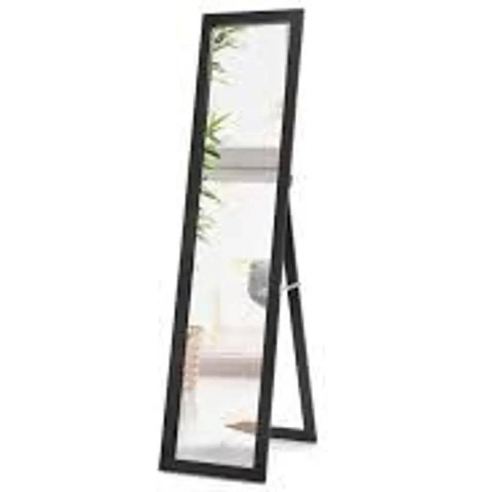 BOXED COSTWAY BLACK WOODEN FULL LENGTH MIRROR 153 X 37CM (1 BOX)