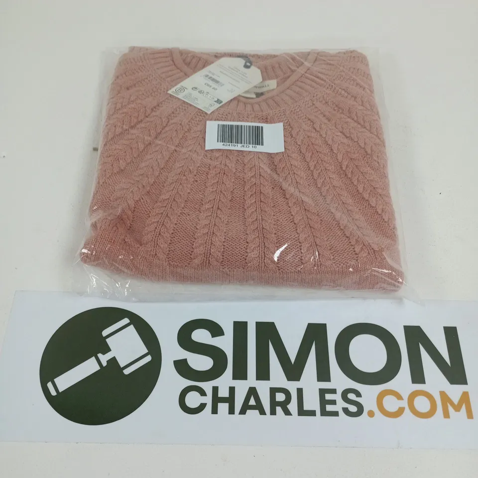 BAGGED SEASALT CORNWALL STONE CHAT JUMPER IN DUSTY ROSE - UK 10