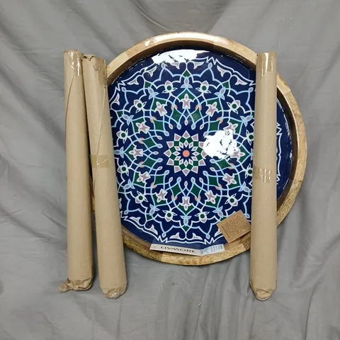 LIVMORE PATTERNED 3 LEG WOODEN MINI TABLE