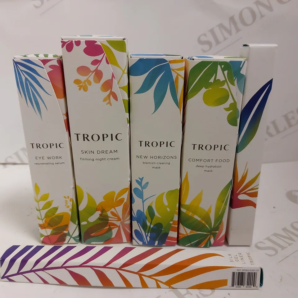 BOX OF APPROX 6 TROPIC ITEMS TO INCLUDE EYE SERUM, FIXING GEL MASCARA AND FIRMING NIGHT CREAM