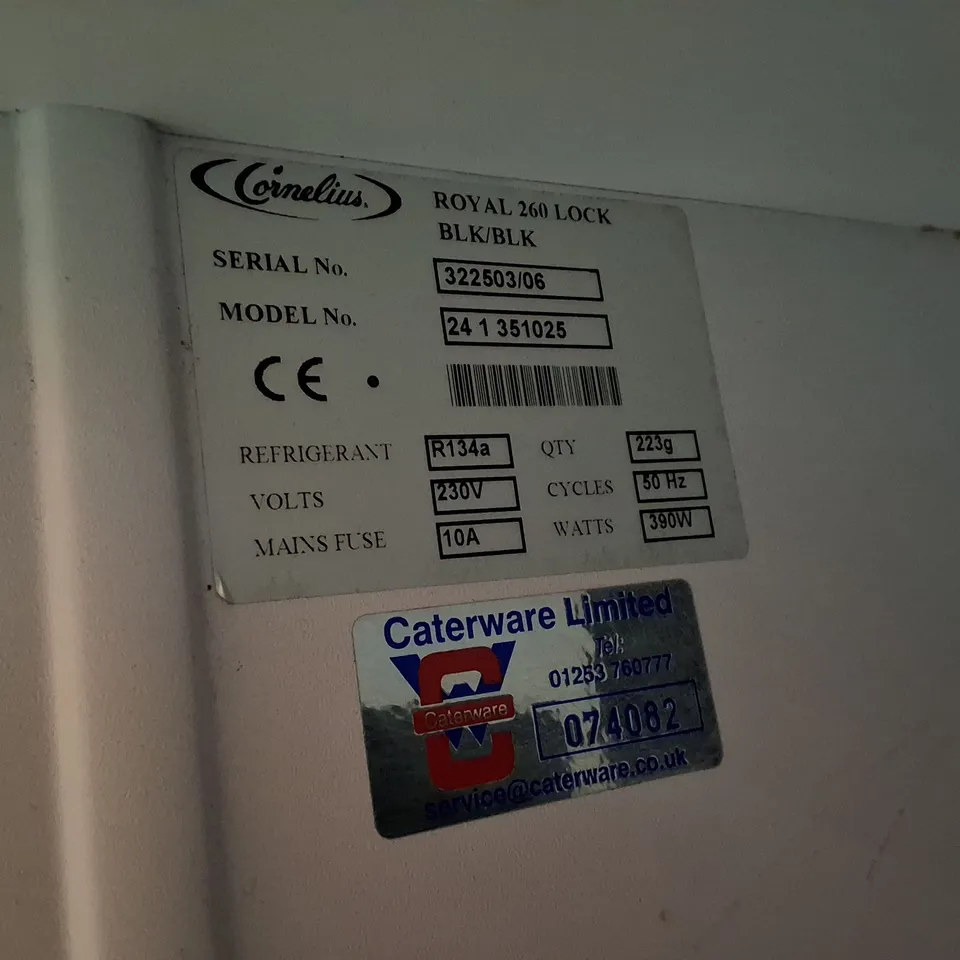 CORNELIUS DOUBLE DOOR GLASS DISPLAY FRIDGE