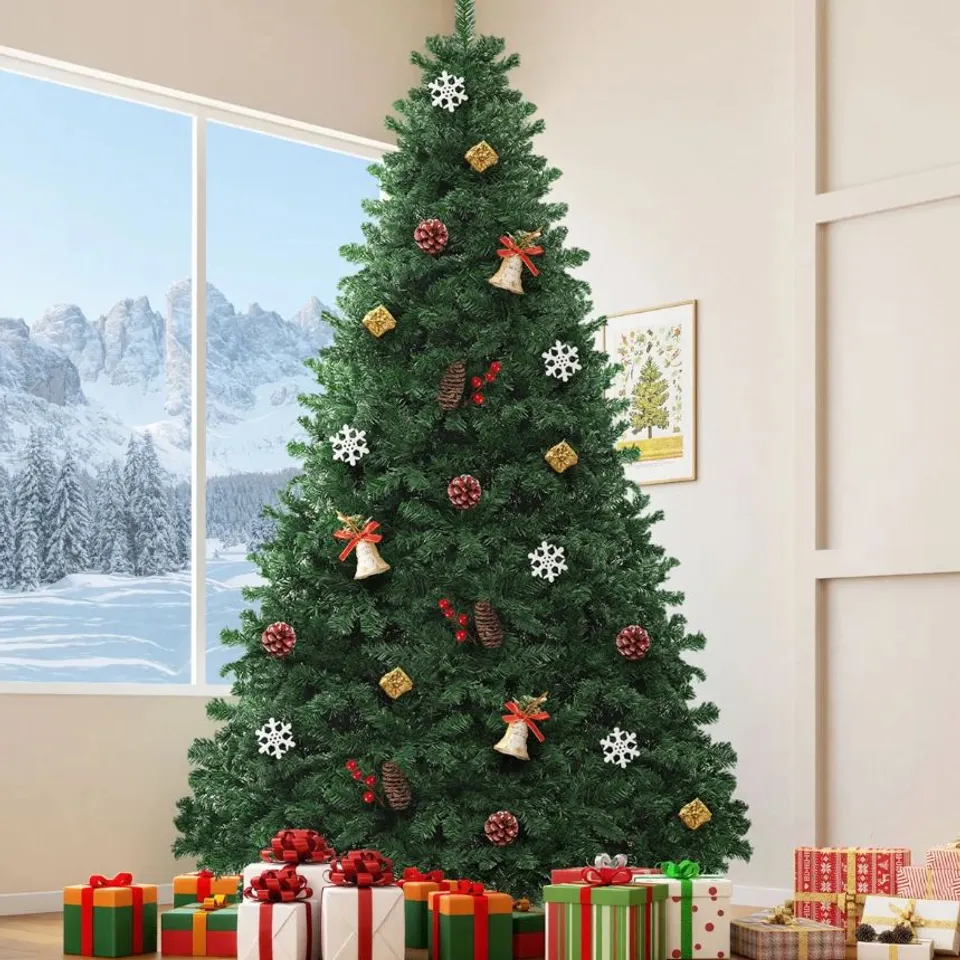 BOXED ARTIFICIAL CHRISTMAS TREE WITH FOLDABLE METAL STAND & METAL FRAME (1 BOX)