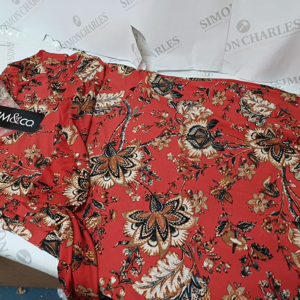 KIM&CO FLORAL DRESS RED SIZE M