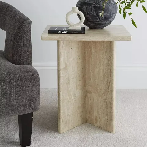 BLOC STONE EFFECT SIDE TABLE