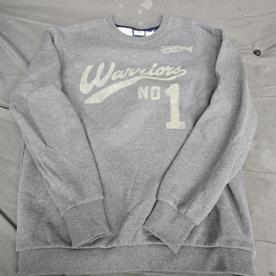 SUPERDRY WARRIORS SWEATER IN GREY - XL