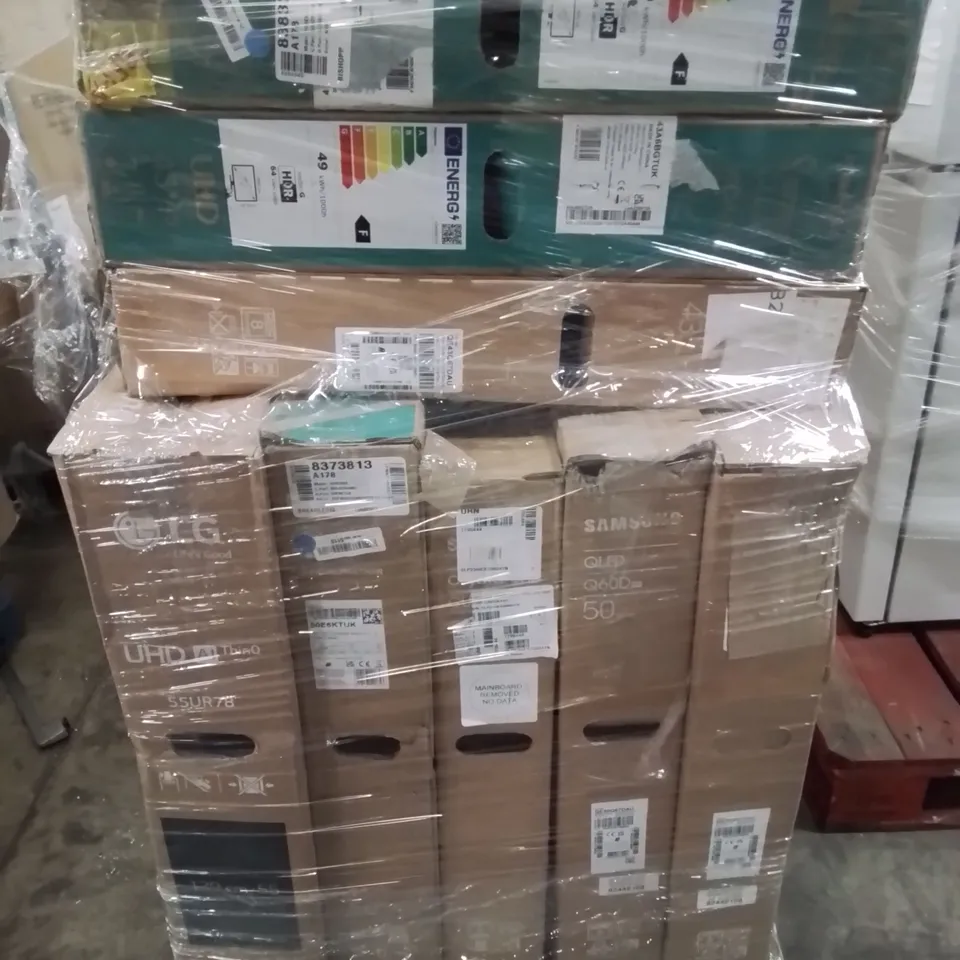 PALLET CONTAINING APPROXIMATELY 8 BOXED HD TELEVISION IN VARIOUS SIZES MAKES AND MODELS -UNTESTED-