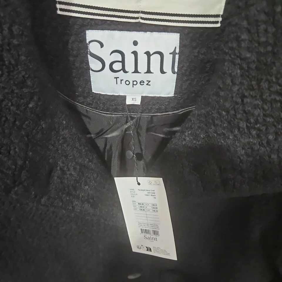 SAINT TROPEZ FERDDYSZ WOOL COAT IN BLACK - XS